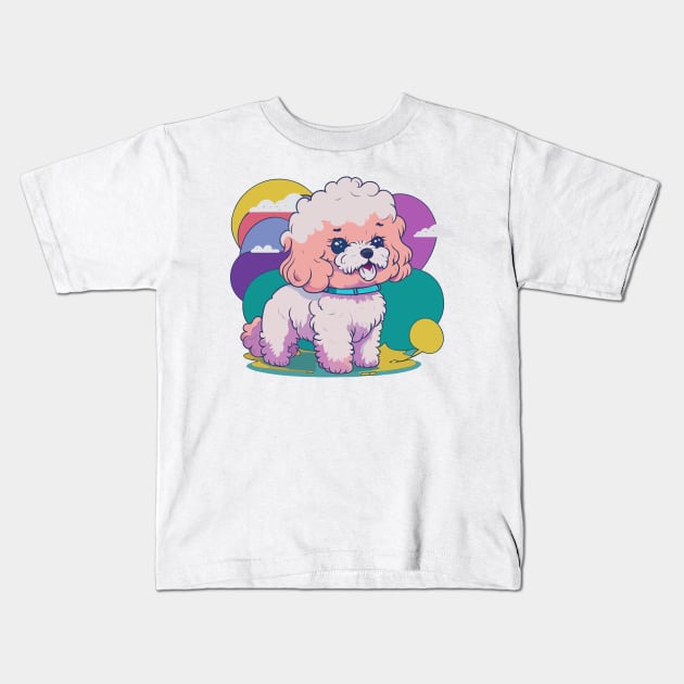 Bichon Frisé Portrait Kids T-Shirt by SpriteGuy95